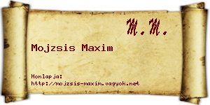 Mojzsis Maxim névjegykártya